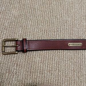 Mens Brown Italian Leather POLO belt size 34
